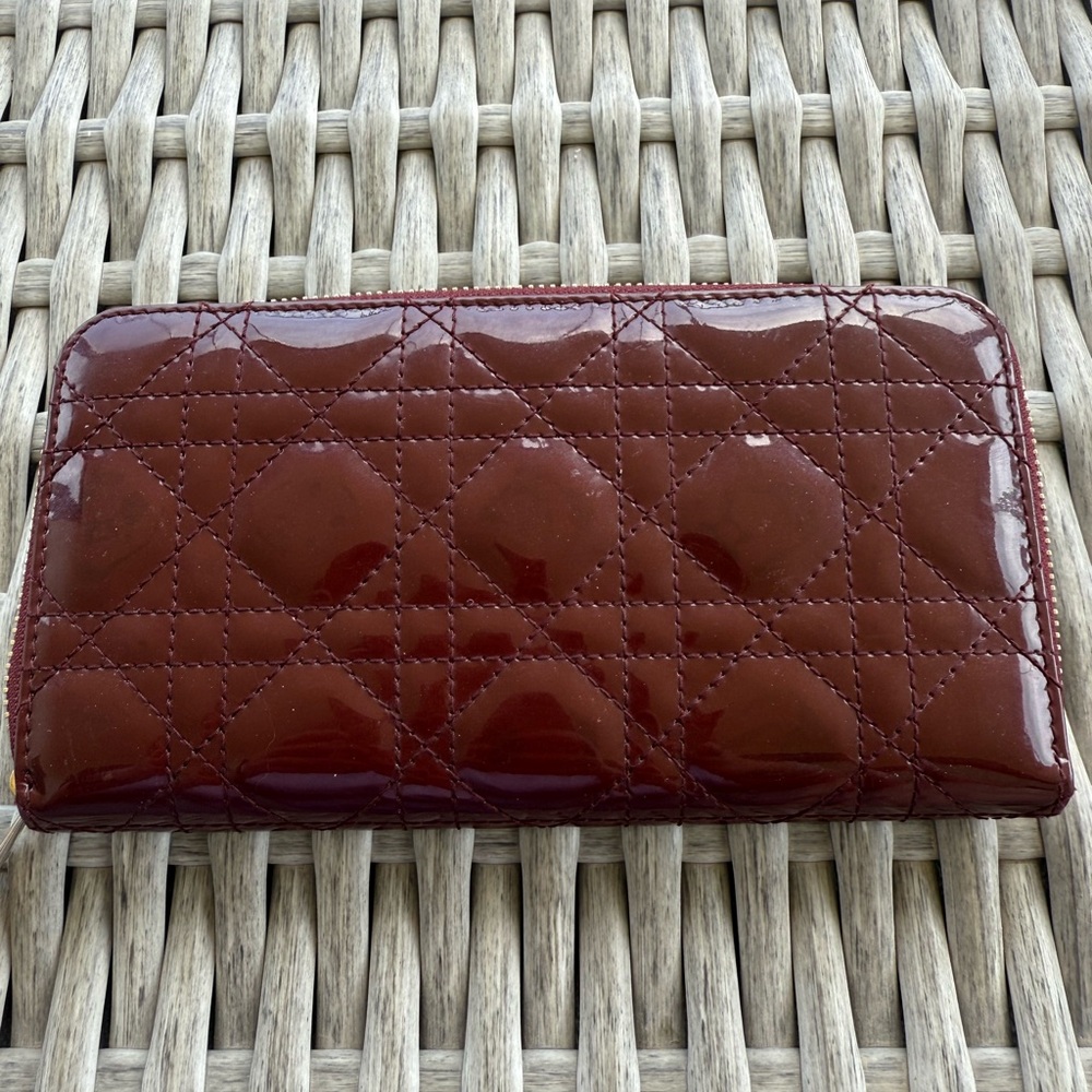 Christian Dior Long Wallet  Purple Enamel